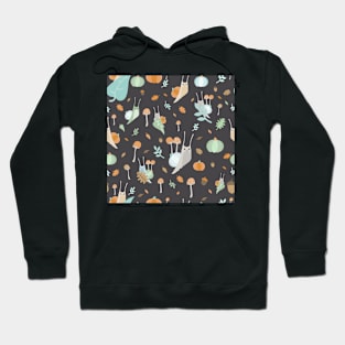 Cottagecore Pumpkin Snails Pattern Dark Hoodie